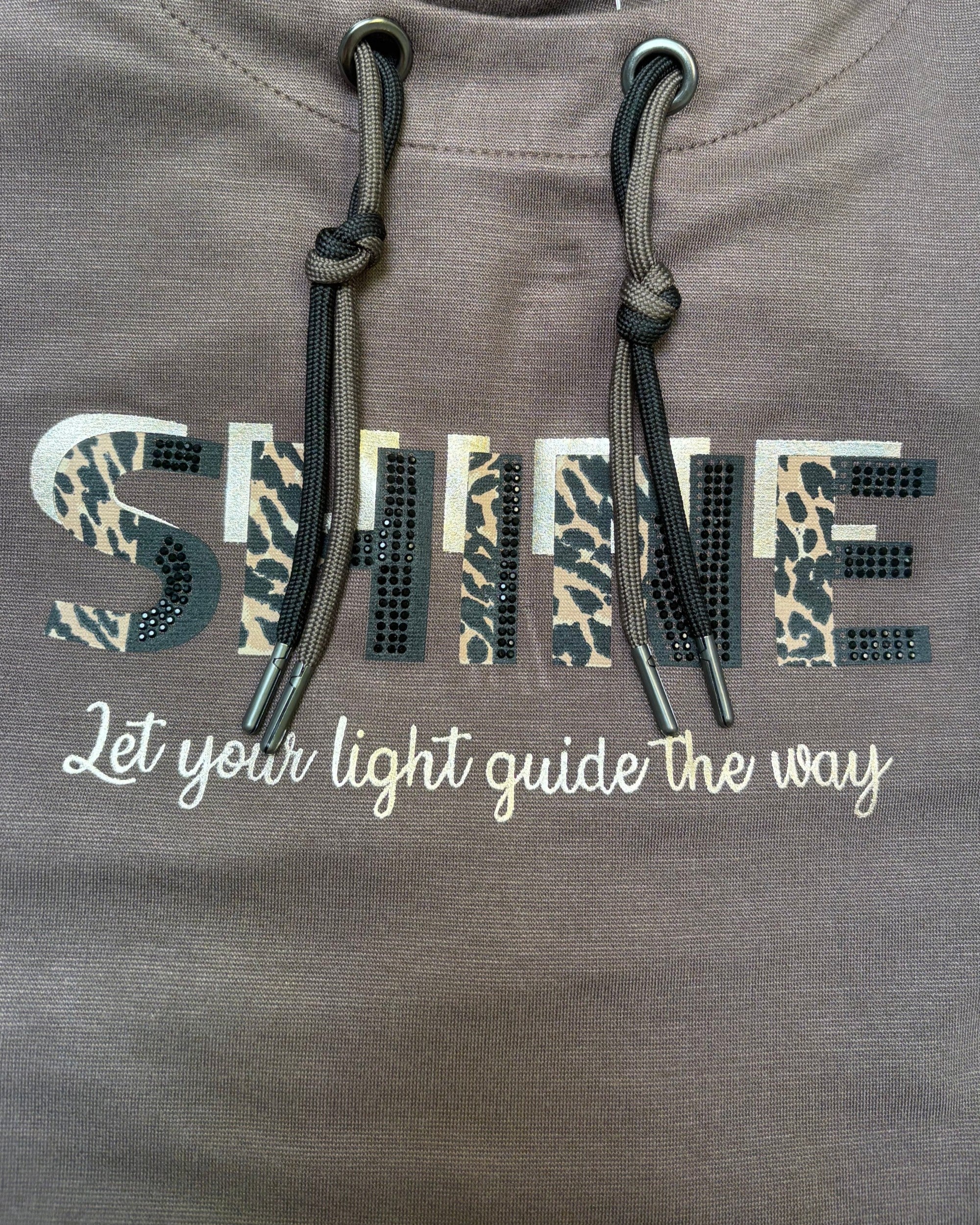 Langarmshirt „SHINE“ mit Leopard-Print & Glitzer