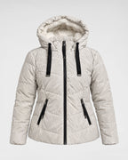 Steppjacke mit abnehmbarer Kapuze mit Teddyfutter