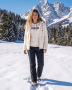 Teddyfelljacke mit Kapuze offwhite