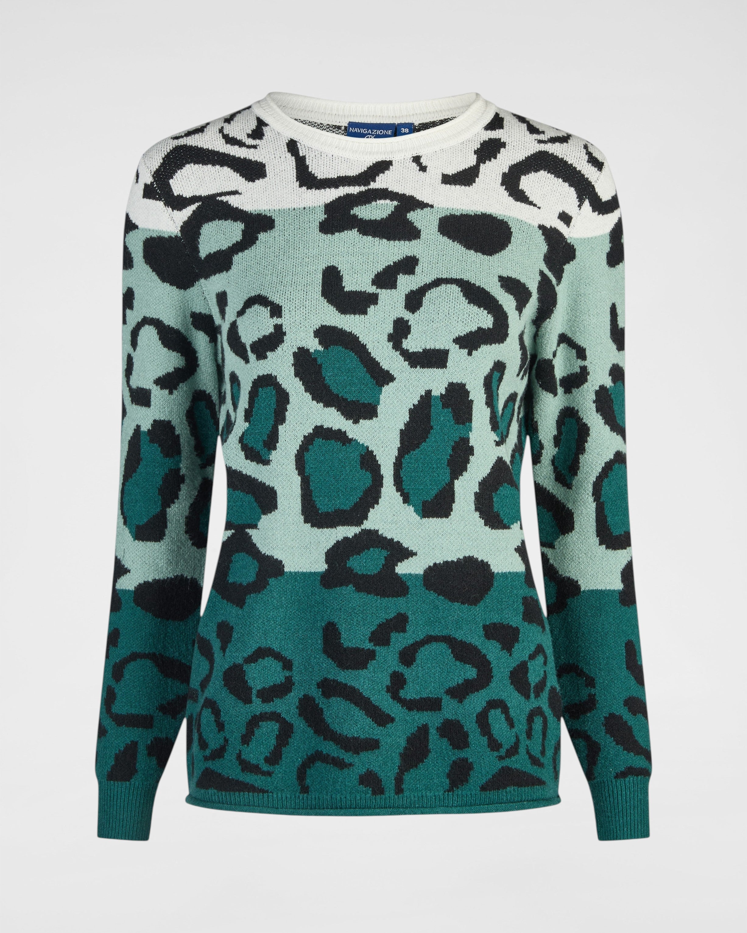 Strickpullover im Leopard-Design