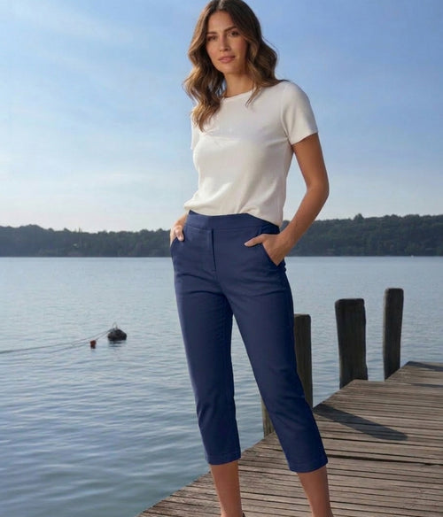 Damen Bengalin Caprihose „Anne“ – bequem, elastisch & perfekt für den Sommer