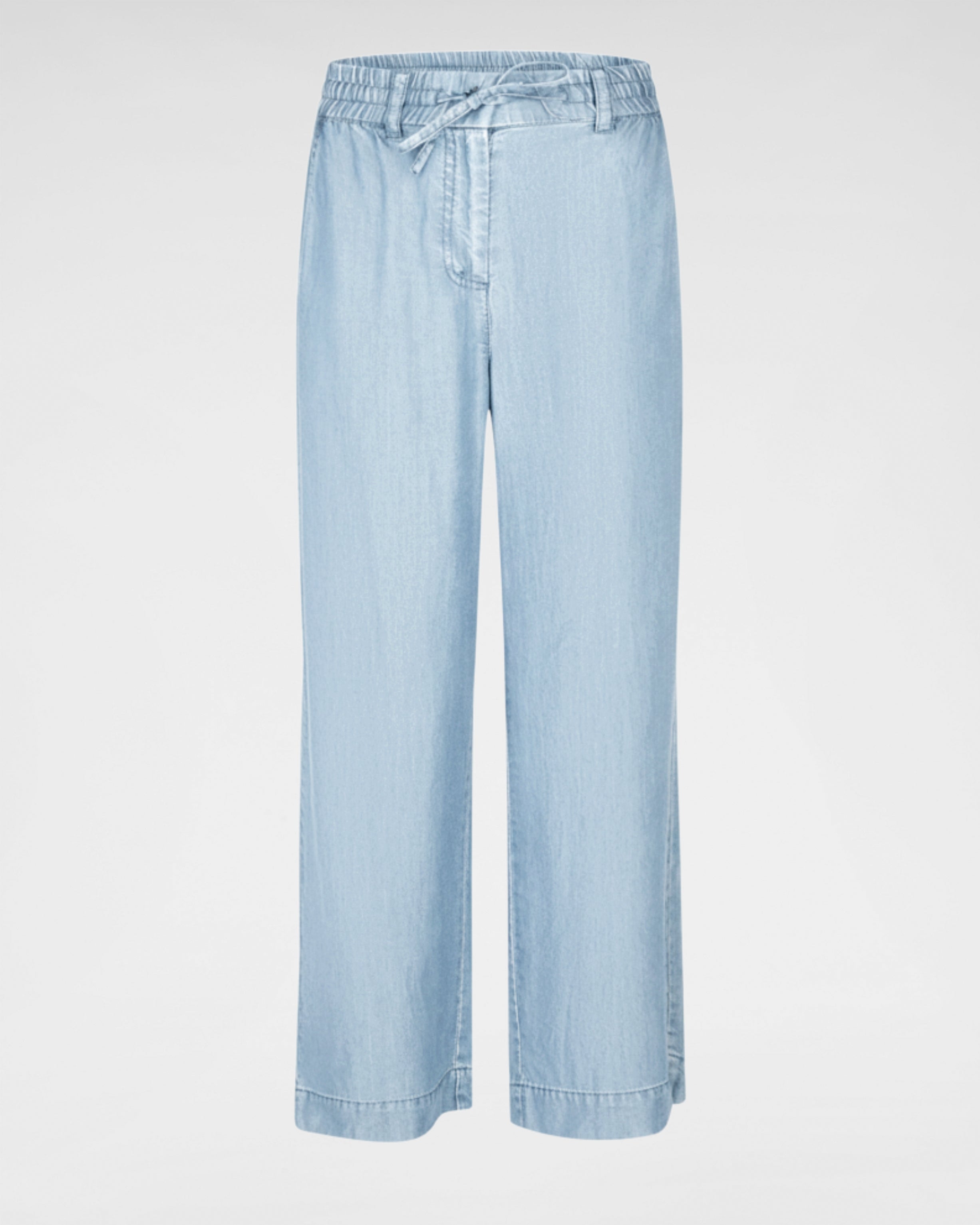 7/8 Lyocell-Hose in Jeansoptik – Modische Damenhose mit weitem Bein und elastischem Bund