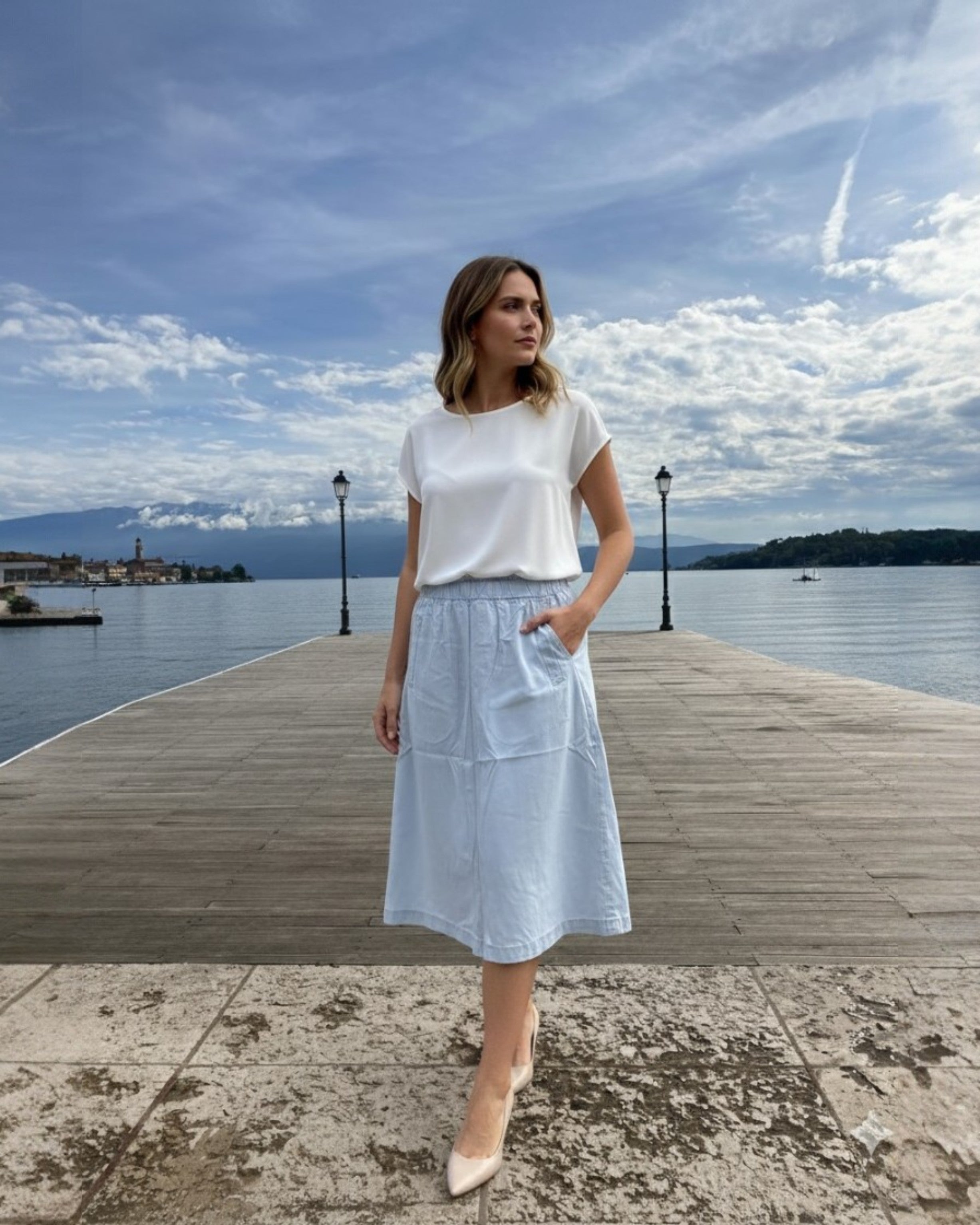 Lyocell Rock mit elastischem Bund & Taschen – bequem & vielseitig stylbar