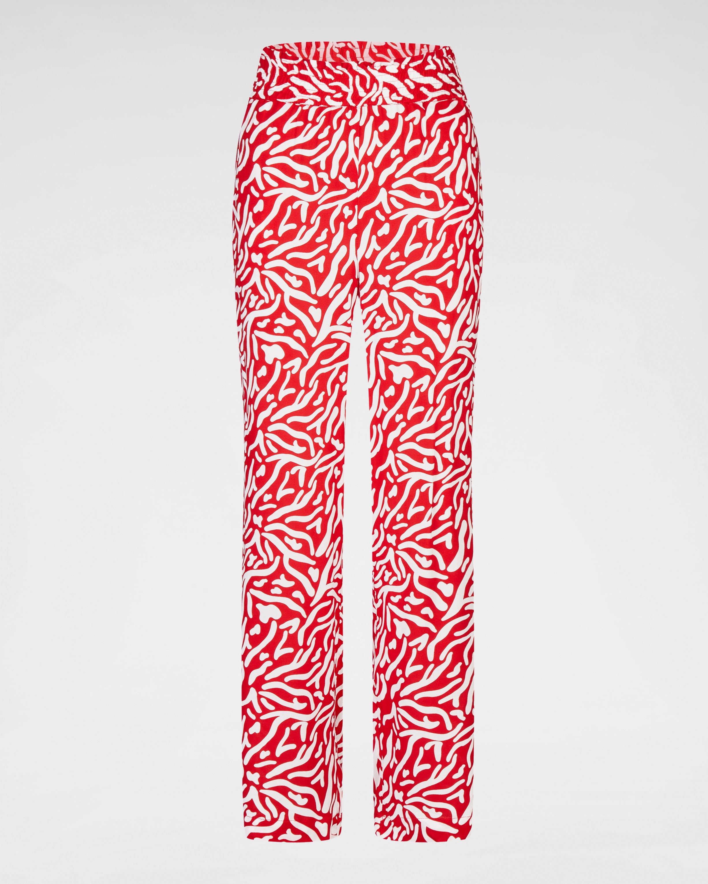 Auffällige 7/8 Statement-Hose in Rot-Weiß – dein perfekter Blickfang!