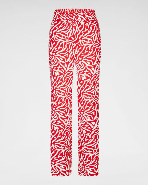Auffällige 7/8 Statement-Hose in Rot-Weiß – dein perfekter Blickfang!