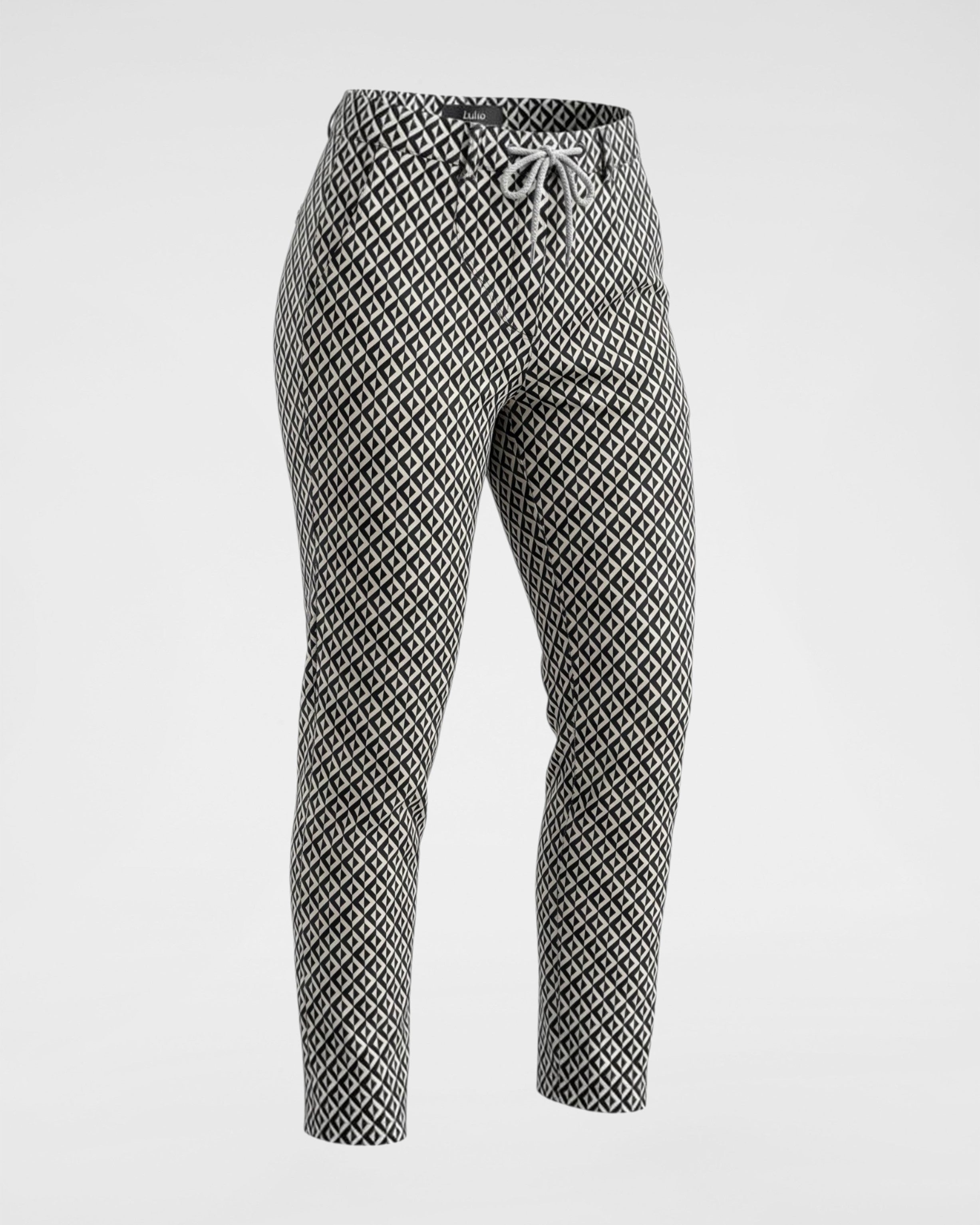 Schlupfhose mit modernem Rauten-Print
