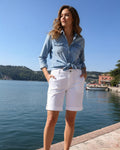 Elastische Shorts im Cargostil in Popelinware